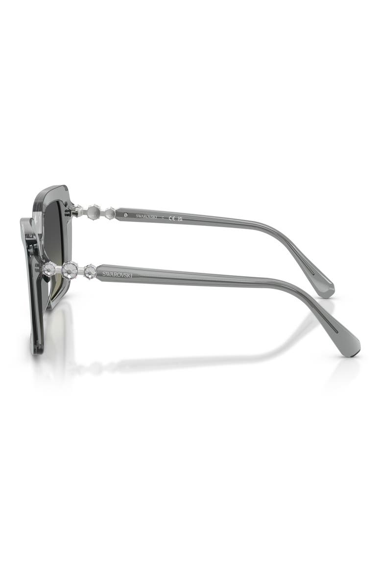 57mm Butterfly Sunglasses, Alternate, color, TRANSPARENT GREY / GREY
