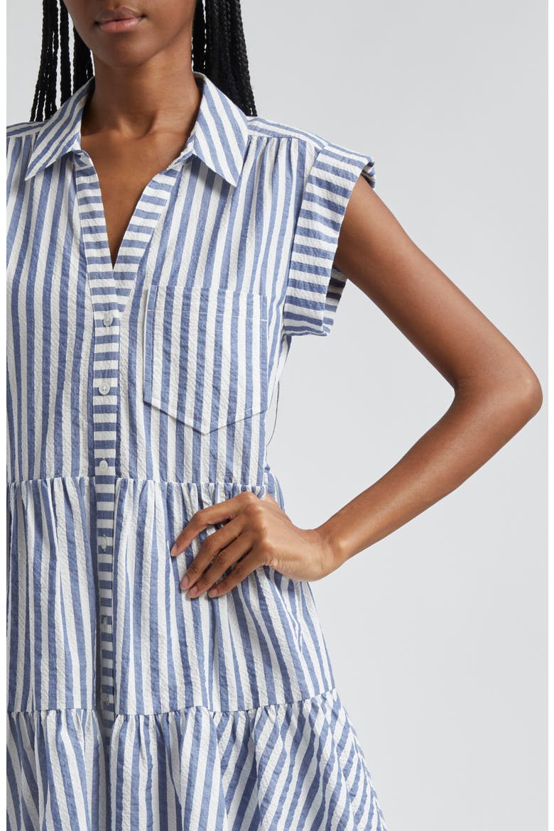 Trisha Stripe Cotton Shirtdress, Alternate, color, BLUE/ WHITE
