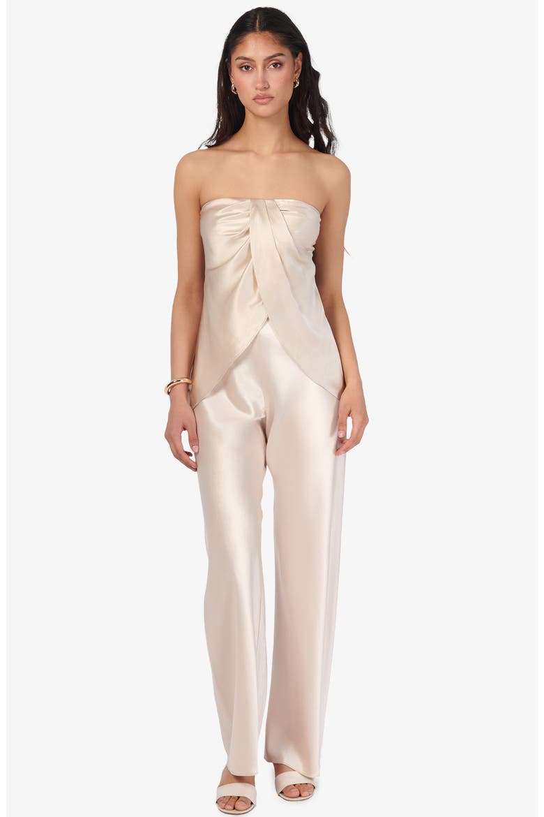 Bonita Strapless Silk Top, Alternate, color, OAT