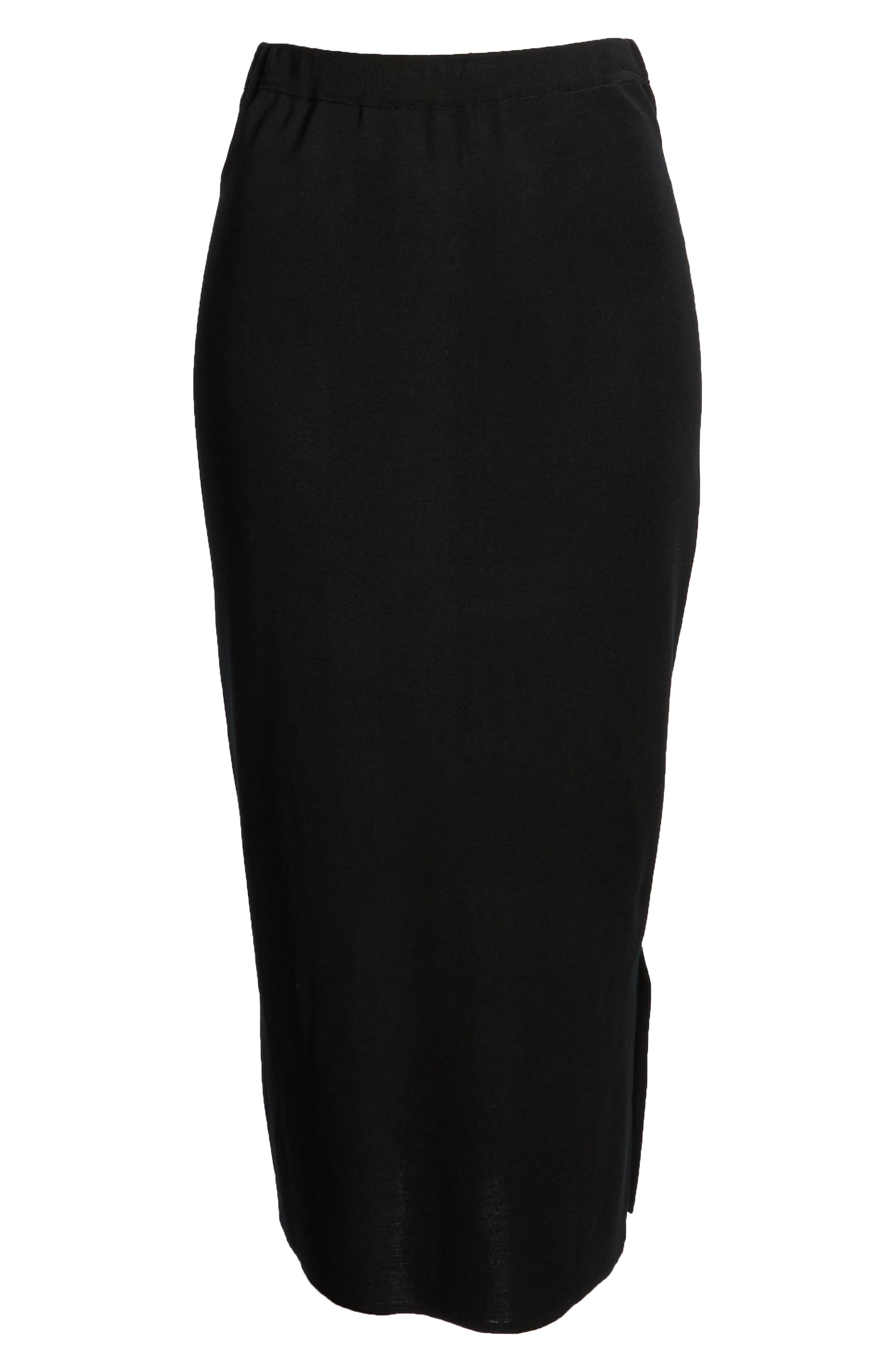 Side Slit Knit Midi Skirt - image 2