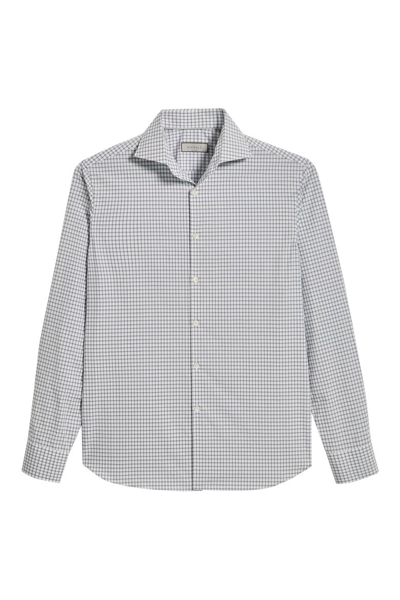 Regular Fit Windowpane Cotton Button-Up Shirt, Alternate, color, LIGHT BLUE