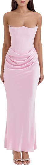 Persephone Strapless Corset Satin & Stretch Crepe Mermaid Gown