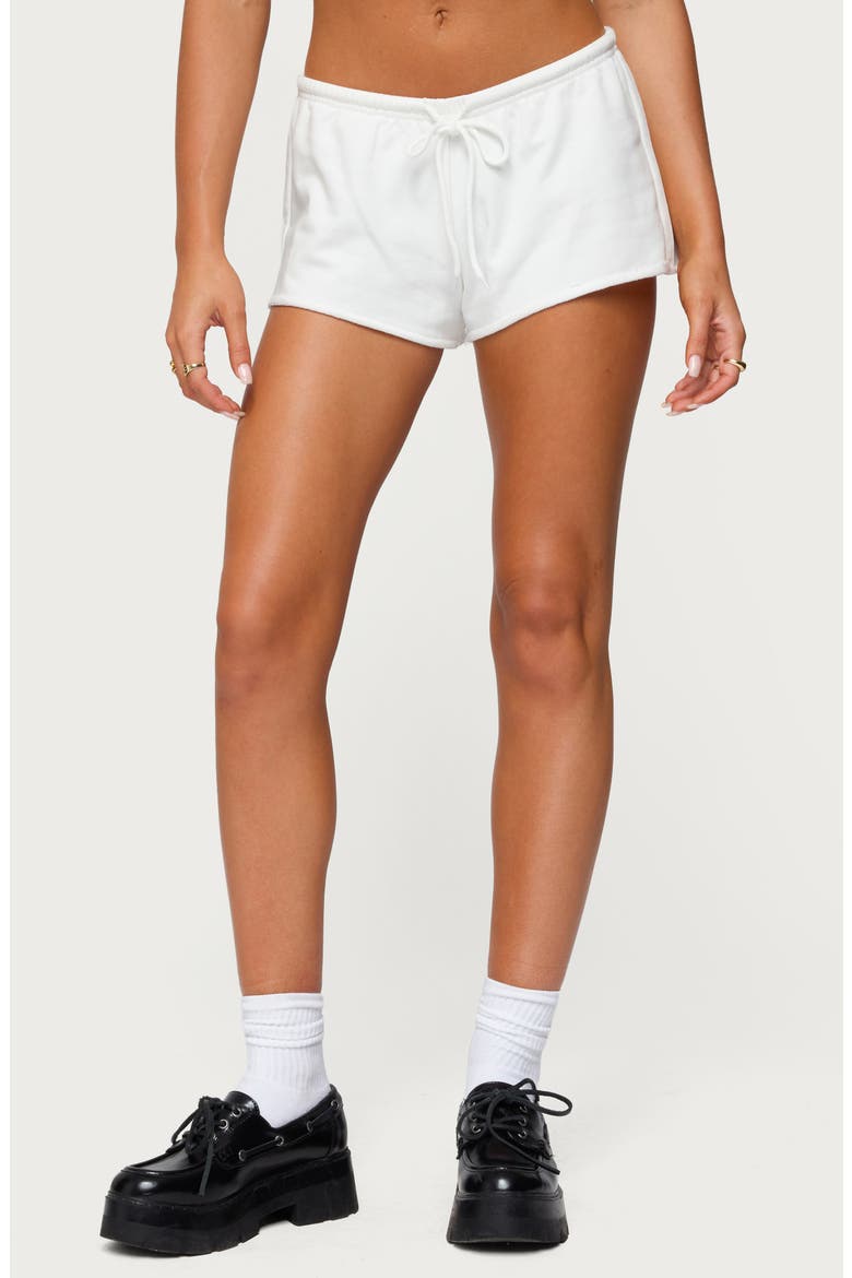 Leeroy French Terry Drawstring Shorts, Main, color, WHITE