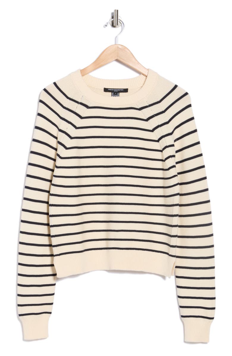 French Connection Mozart Stripe Sweater, Main, color, Ecru/ Marine
