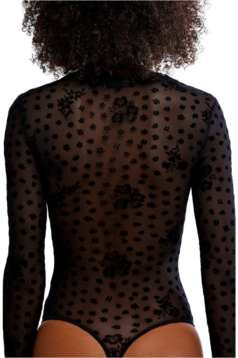 In the City Semisheer Bodysuit, Alternate, color, BLACK