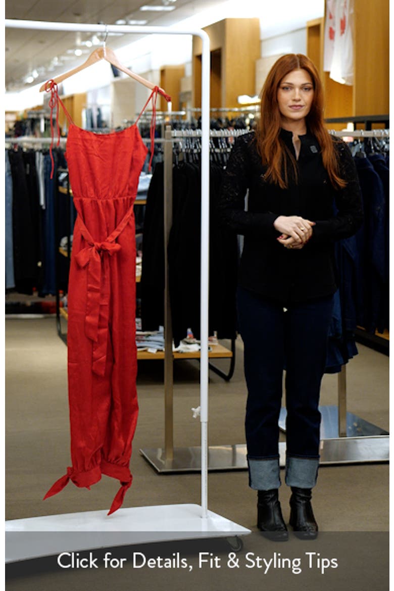 Tie Detail Slit Leg Satin Jumpsuit video