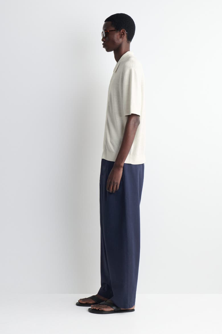 Textured Knitted Linen Shirt, Alternate, color, CREAM
