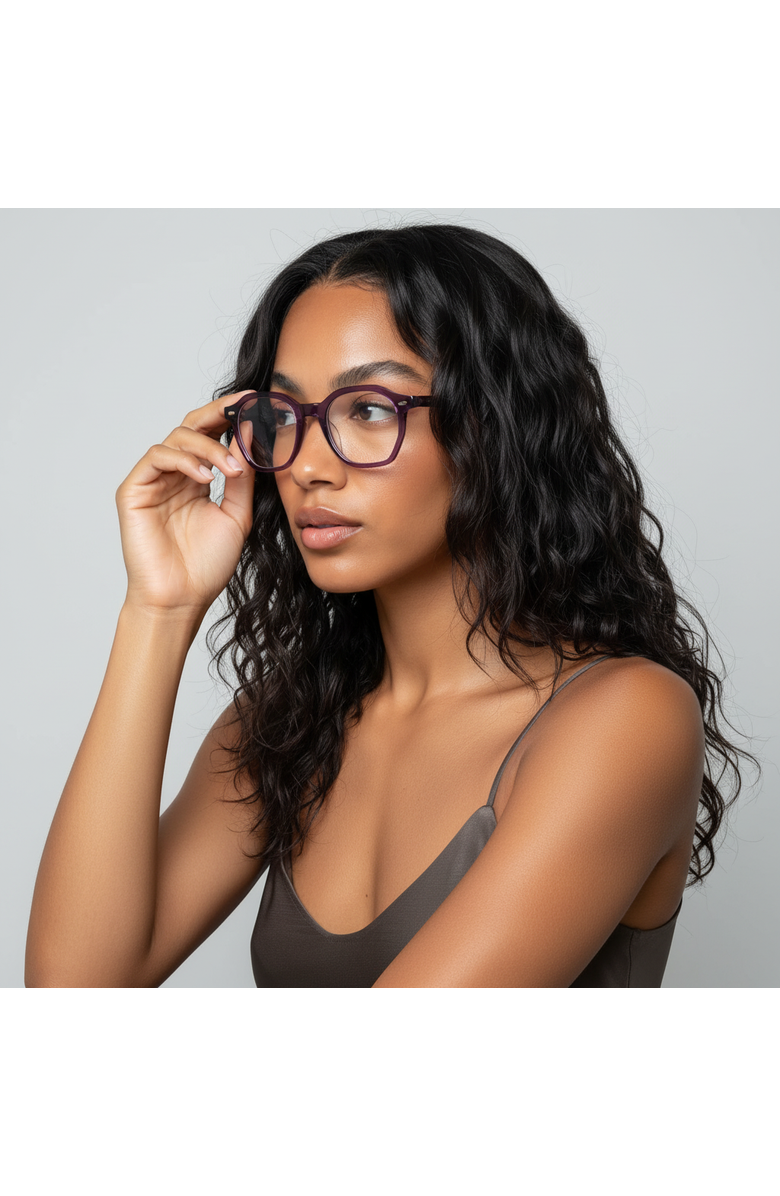 NCMPRBL Haze 46mm Geometric Eyeglasses, Main, color, Smoked Violet