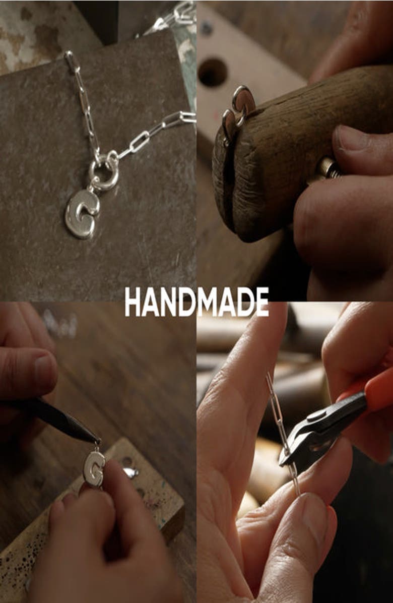 Oak & Luna Bubble Up Initial Necklace - Sterling Silver, Alternate, color, Letter R