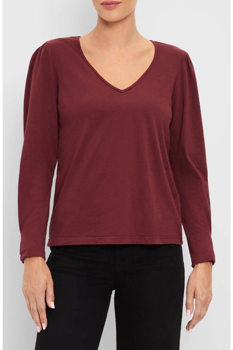 Alba V Neck Puff Sleeve T-Shirt, Main, color, PORT ROYAL