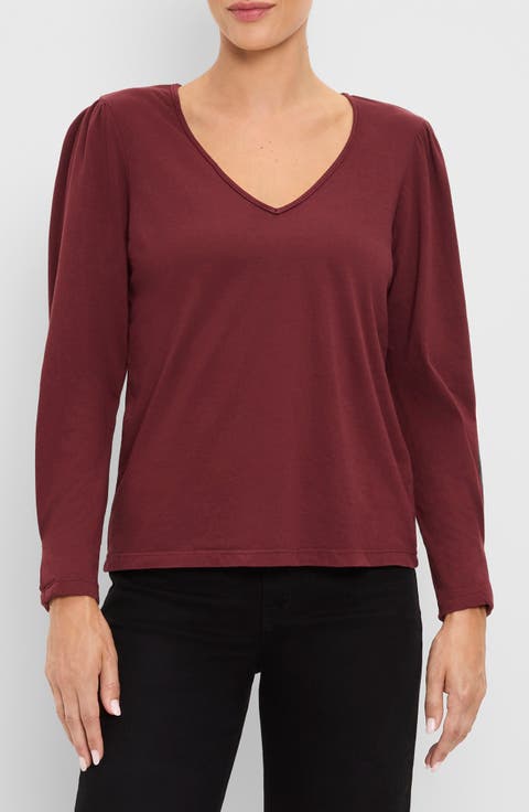 Alba V Neck Puff Sleeve T-Shirt