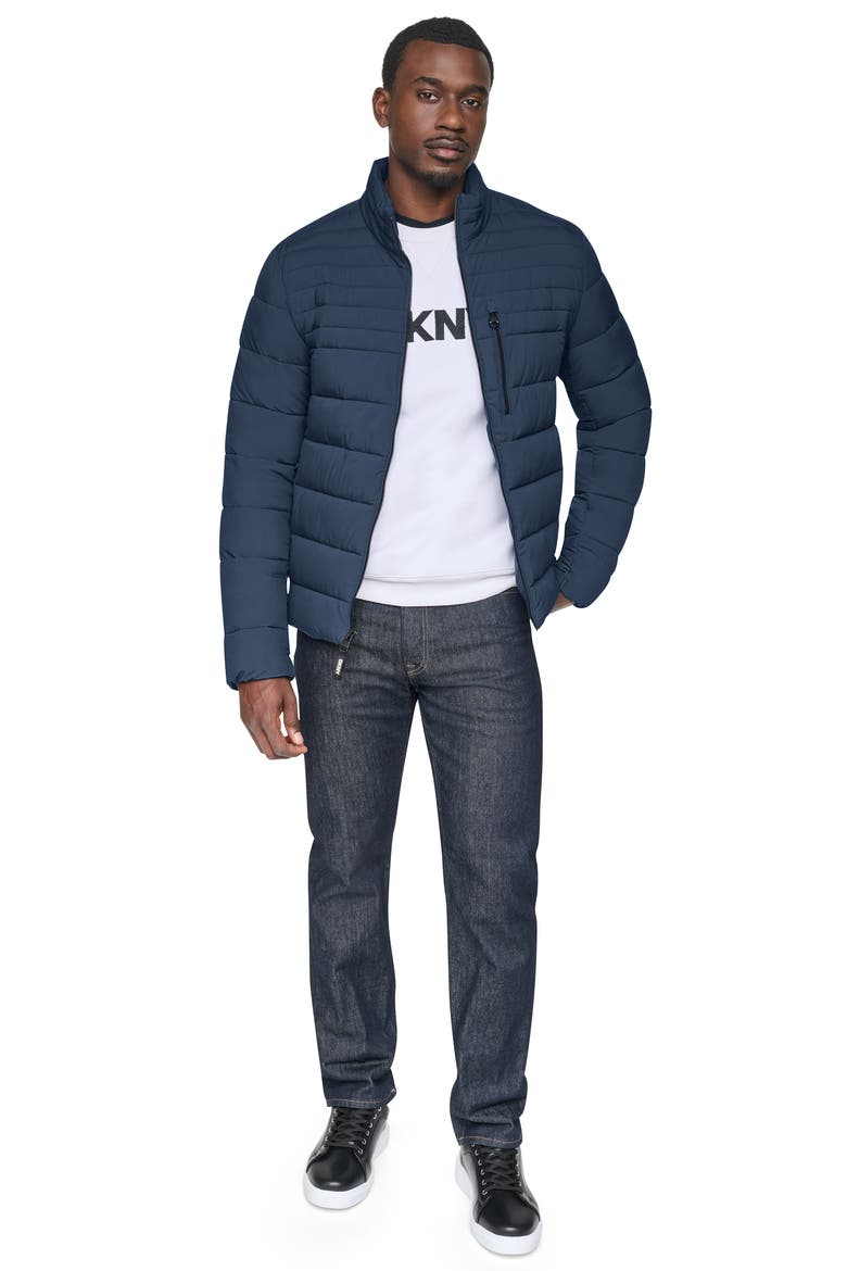 Stretch Puffer Jacket, Alternate, color, NAVY