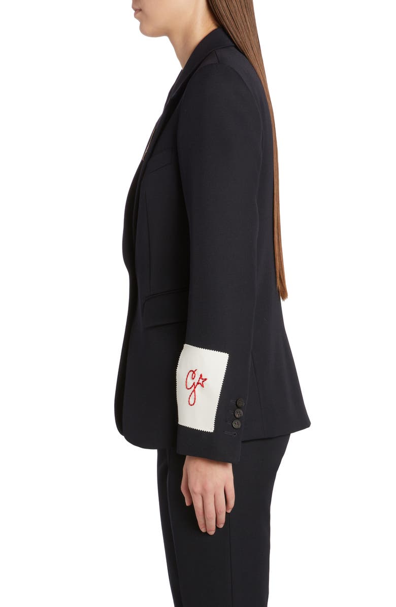 Golden Goose One-Button Gabardine Blazer, Alternate, color, Dark Blue