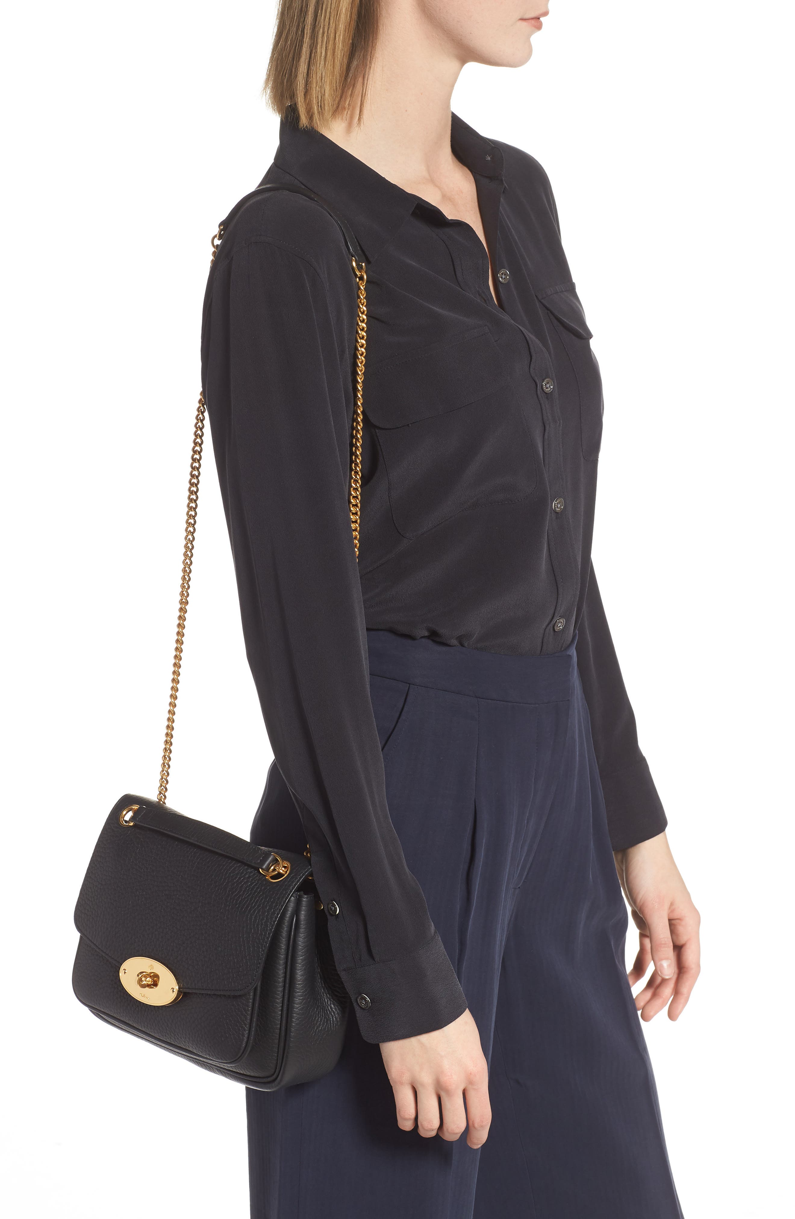 Mulberry Small Darley Leather Convertible Shoulder Bag, Alternate, color, 