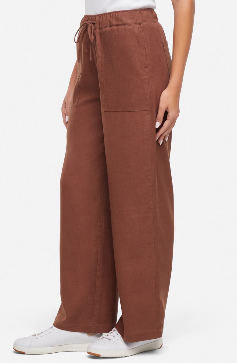Three Dots Linen Wide Leg Pants, Alternate, color, Mustang