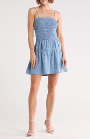 Habitual Smocked Bow Strap Minidress