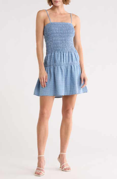 Smocked Bow Strap Minidress