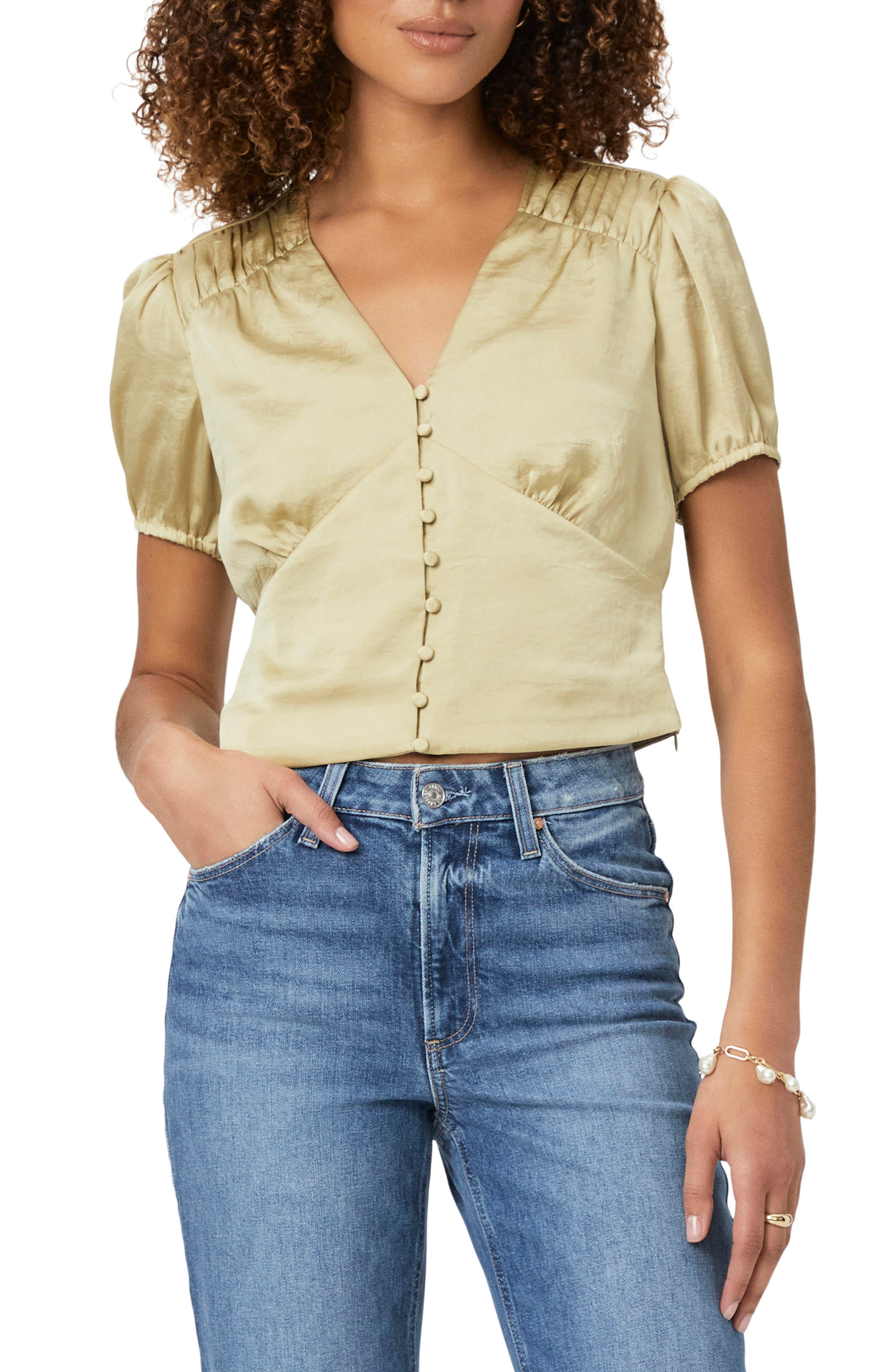 PAIGE Plie Puff Sleeve Crop Top