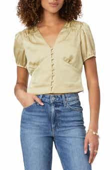 PAIGE Plie Puff Sleeve Crop Top