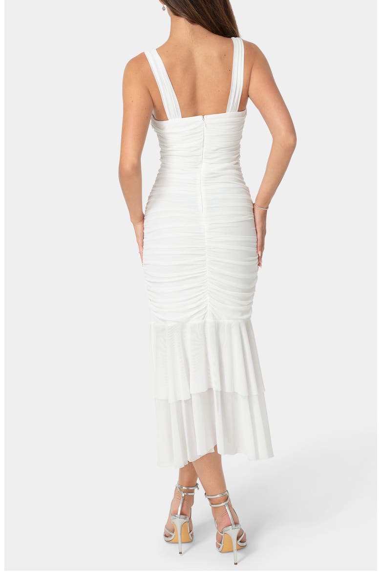 Split Neck Mesh Mermaid Dress, Alternate, color, IVORY