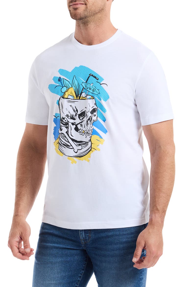 Tiki Skull Graphic T-Shirt, Alternate, color, WHITE
