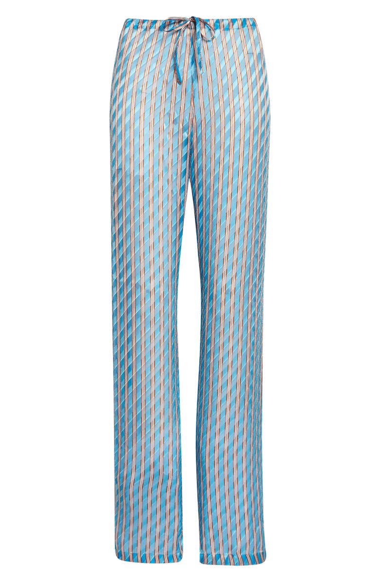 Dries Van Noten Pacha Devour Diagonal Stripe Drawstring Pants, Alternate, color, Turquoise