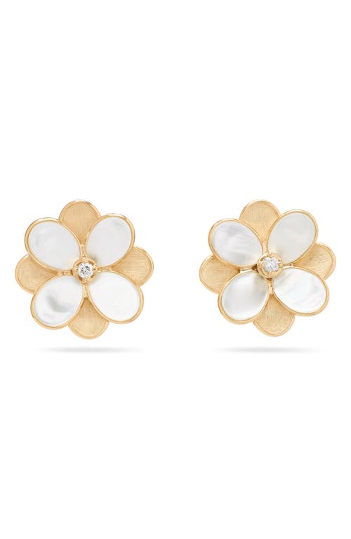 Marco Bicego Petali Diamond Flower Stud Earrings In Gold