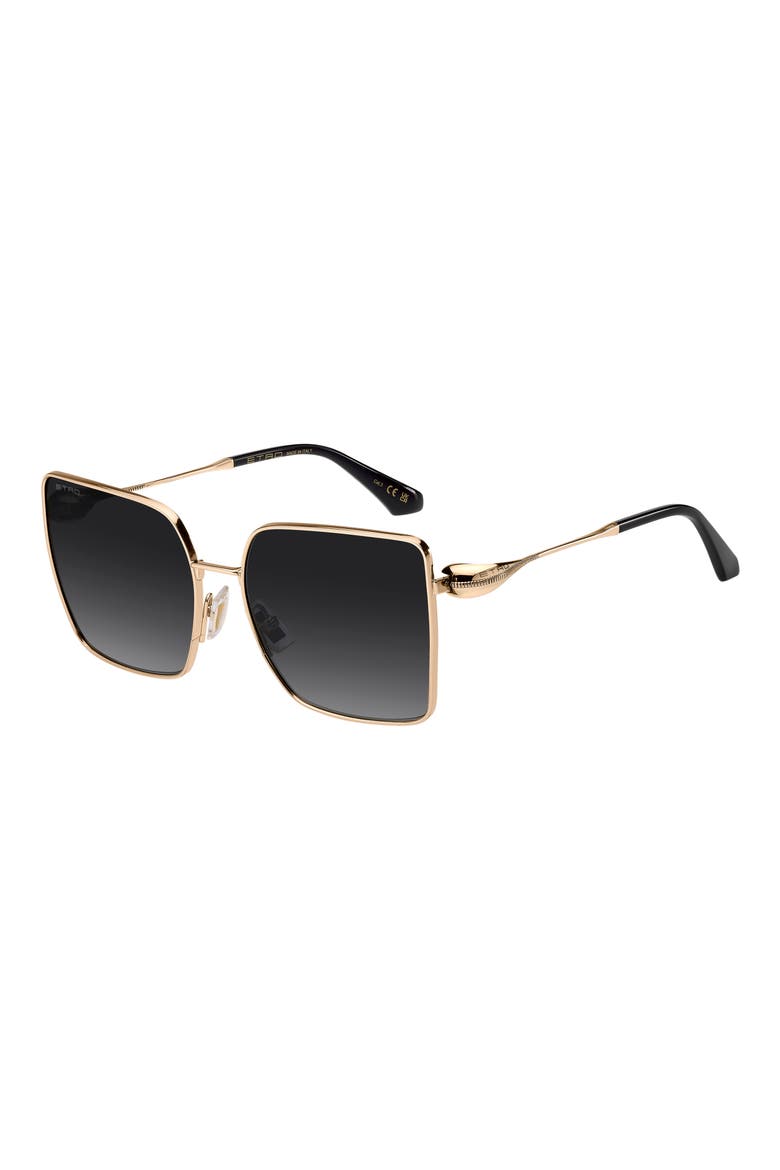 59mm Geometric Square Sunglasses, Alternate, color, ROSE GOLD/ DARK GREY SF