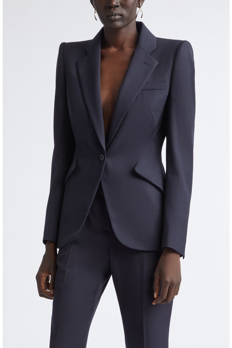 Strong Shoulder Wool Jacket, Main, color, INDIGO