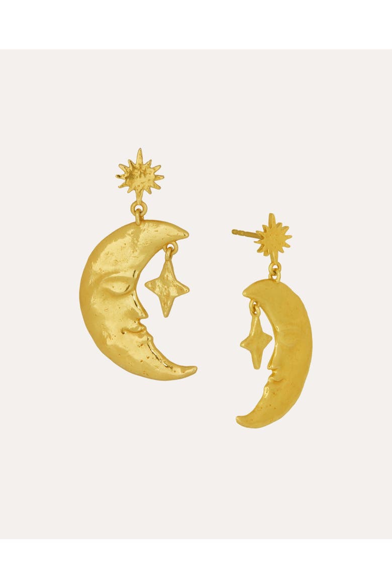 Crescent Moon Drop Earrings, Main, color, Gold