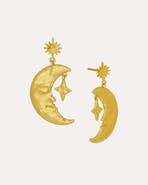 Ottoman Hands Crescent Moon Drop Earrings