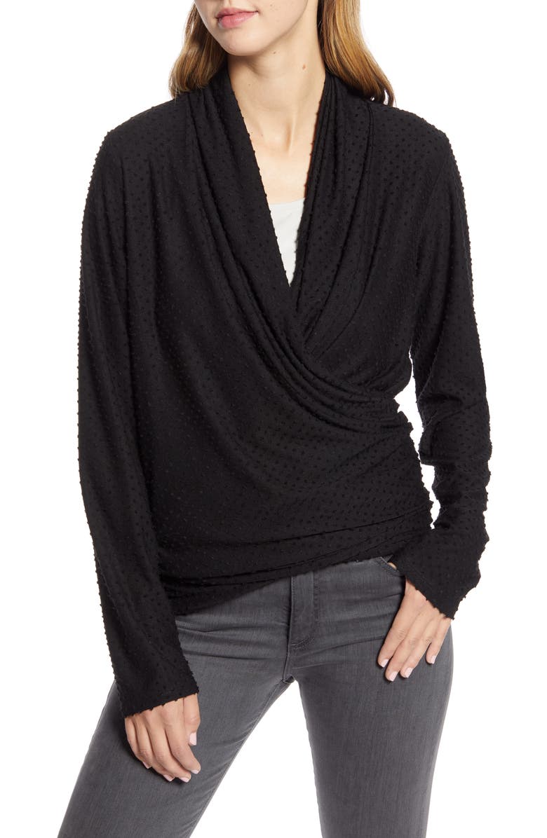 Loveappella Drape Tie Front Cardigan, Alternate, color,