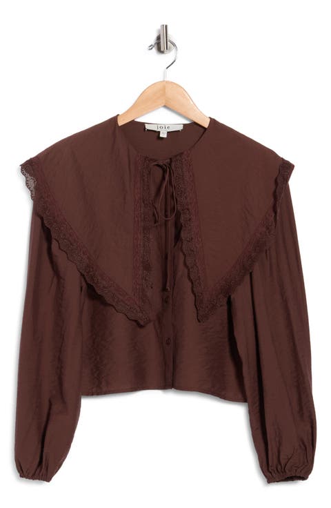 Lace Trim Peter Pan Collar Shirt
