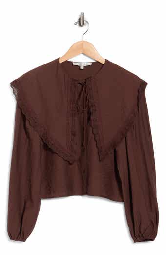 Lace Trim Peter Pan Collar Shirt
