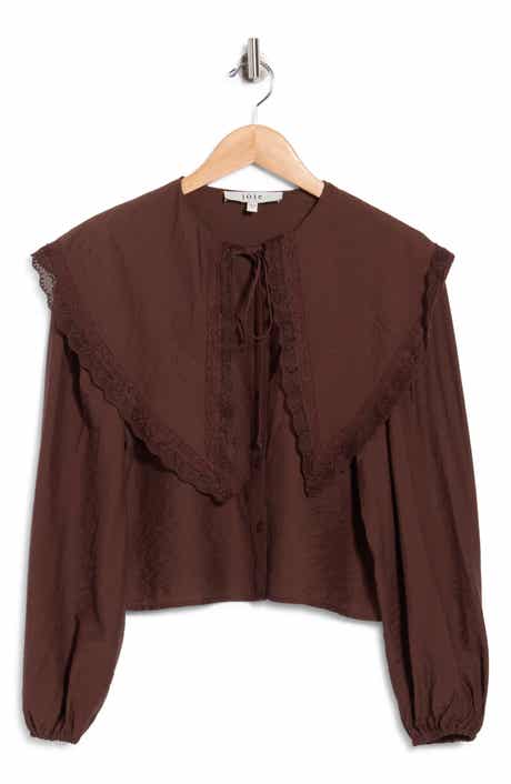Lace Trim Peter Pan Collar Shirt
