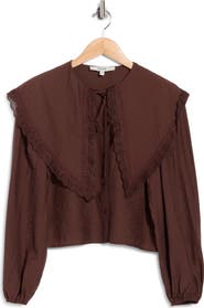 Joie Lace Trim Peter Pan Collar Shirt
