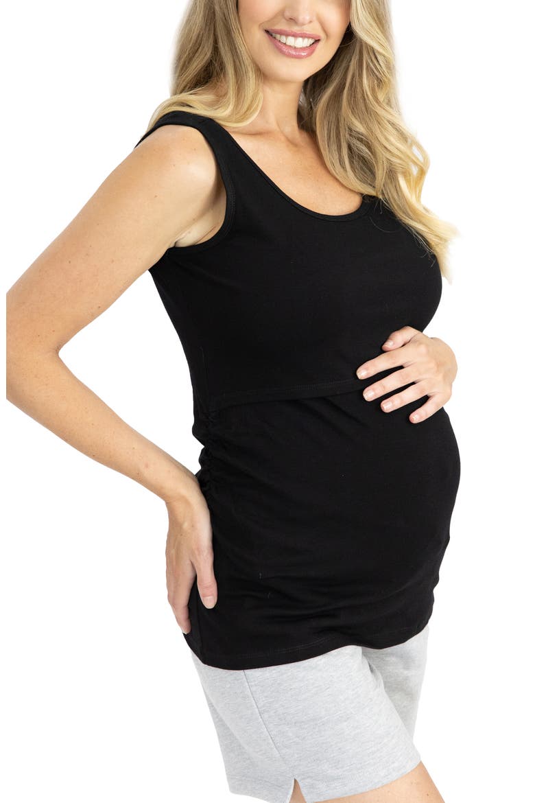 Maternity/Nursing Tank, Alternate, color, BLACK