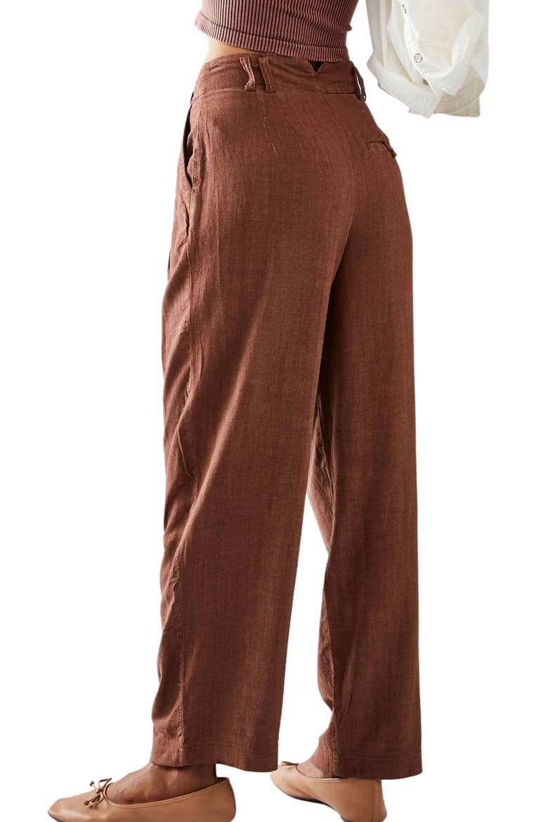 Calla Pleated Trousers, Alternate, color, COGNAC