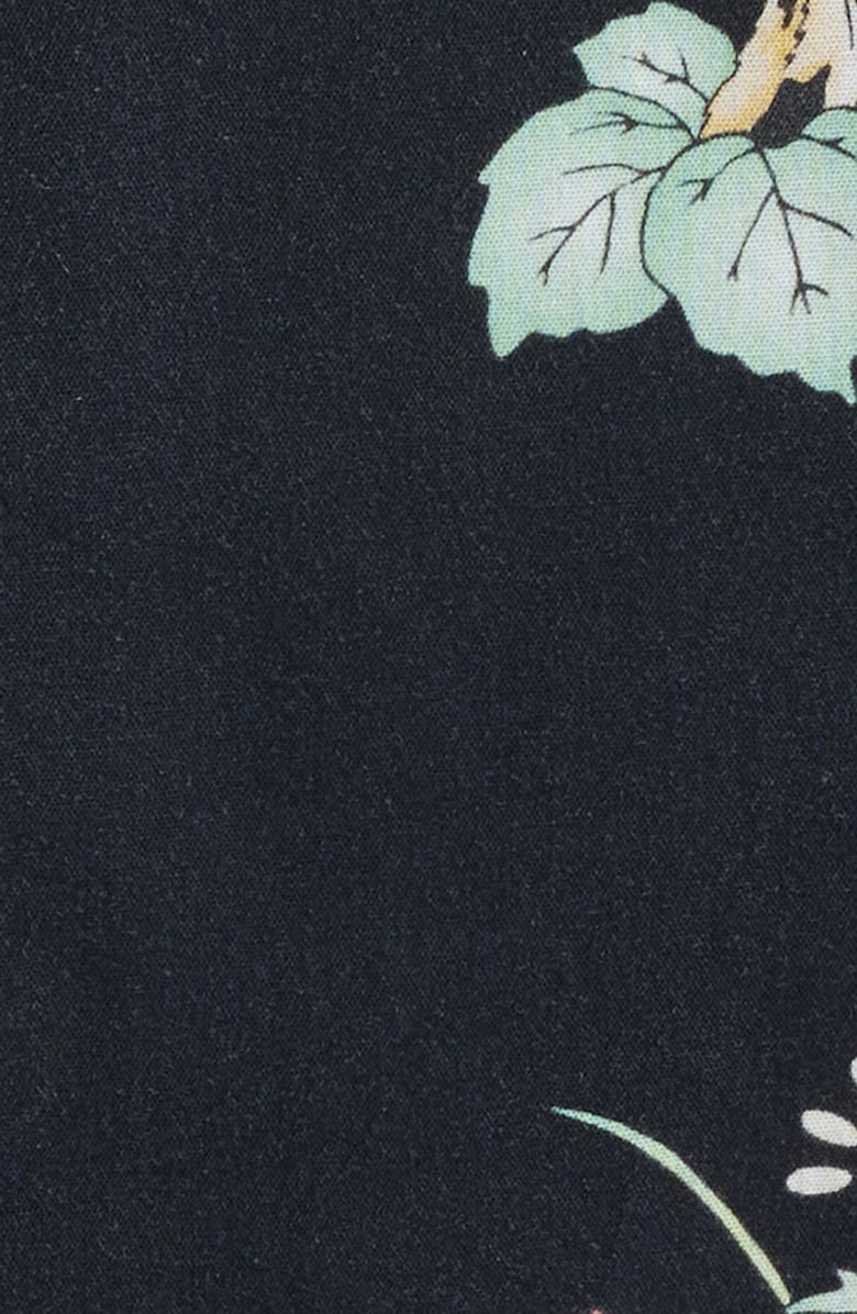 Roark Journey Floral Short Sleeve Button-Up Shirt, Alternate, color, Black