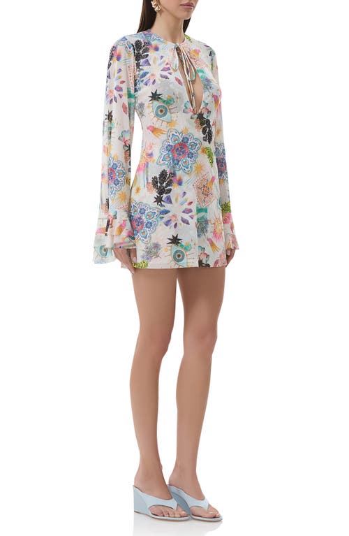 AFRM AFRM KORI CUTOUT BELL SLEEVE MESH MINIDRESS