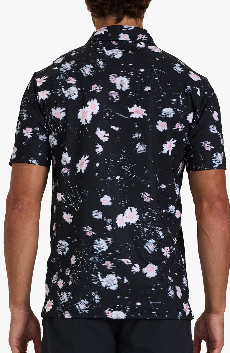 Bad Birdie Core Abstract Floral Print Performance Golf Polo, Alternate, color, Cosmos Chaos