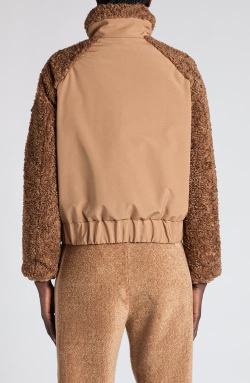 Moncler Coligny Faux Shearling Down Jacket In Brown