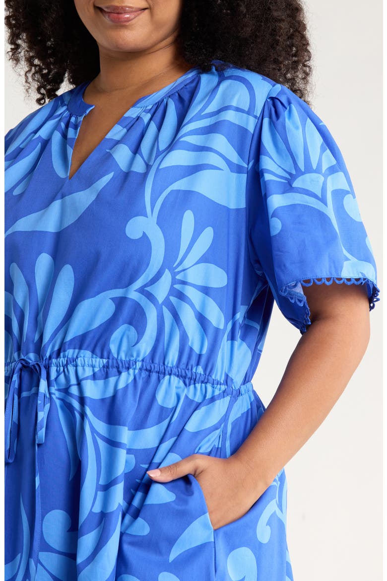 Emidora Floral Cotton Shift Dress, Alternate, color, NAVY-BLUE