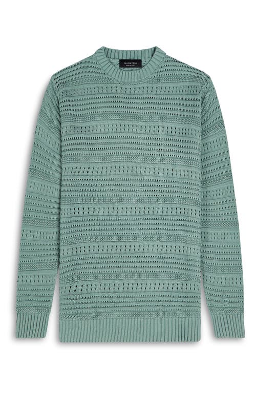 Bugatchi Cotton Crewneck Sweater In Green