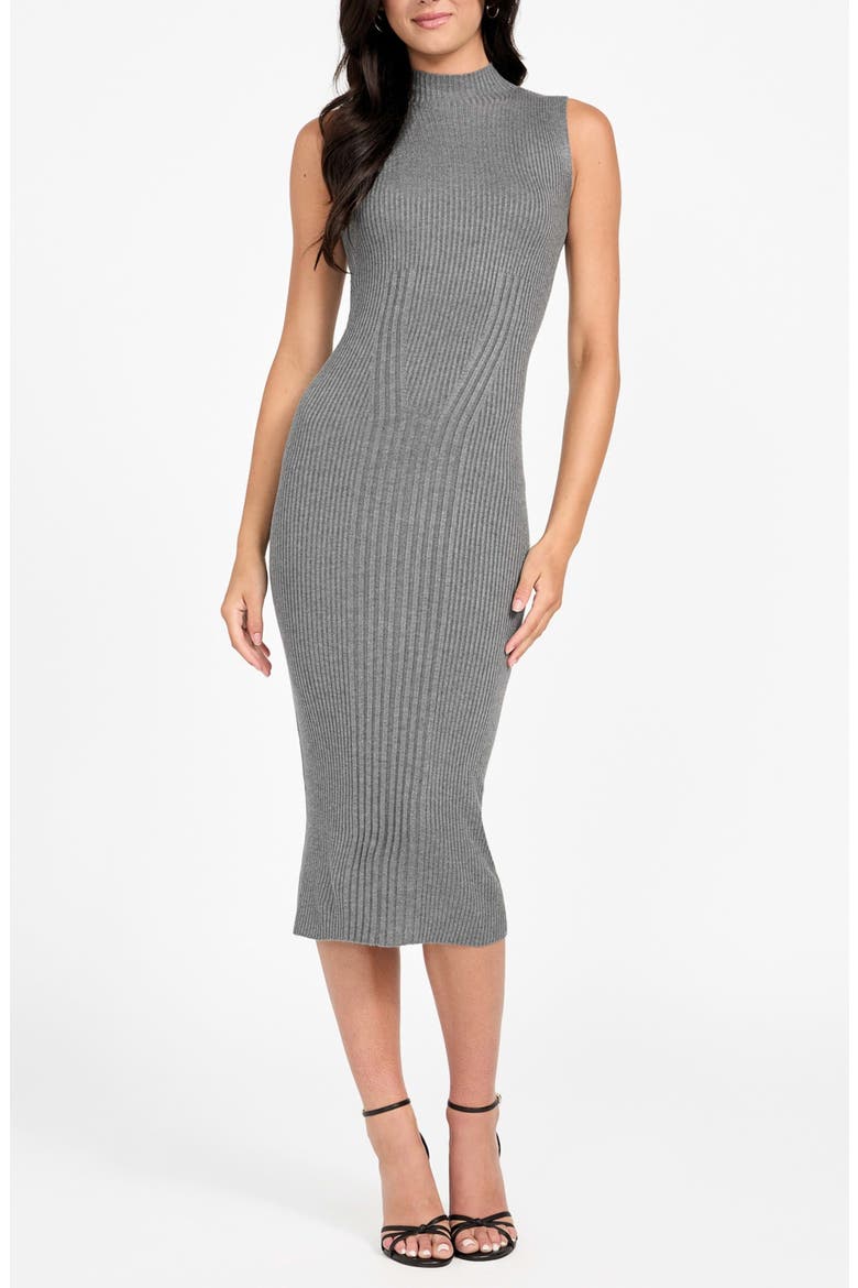 Julia Rib Mock Neck Sweater Dress, Main, color, LIGHT/ GREY