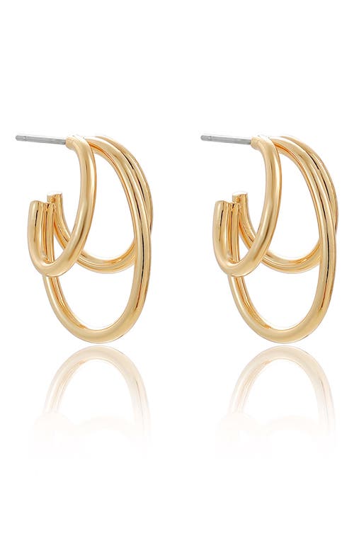 Ettika Triple Bar Hoop Earrings In Gold
