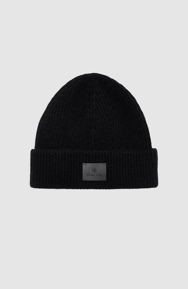 ANINE BING Carley Beanie, Main, color, Black
