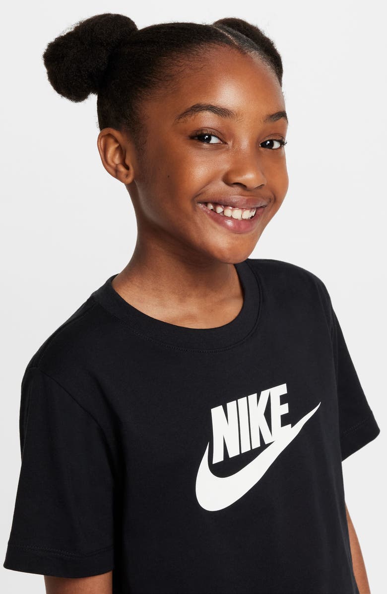 Nike Kids' Sportswear Cotton Graphic T-Shirt, Alternate, color, Black