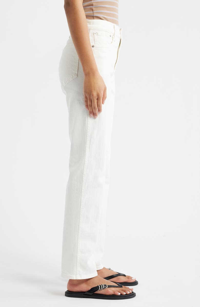 Madewell Longline Straight Leg Jeans, Alternate, color, Tile White