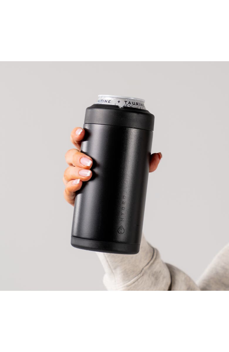 HydroJug Standard Can Cooler, Insulated Stainless Steel Cup with Screw-Top Ring & Non-Slip Rubber Base, Alternate, color, Black